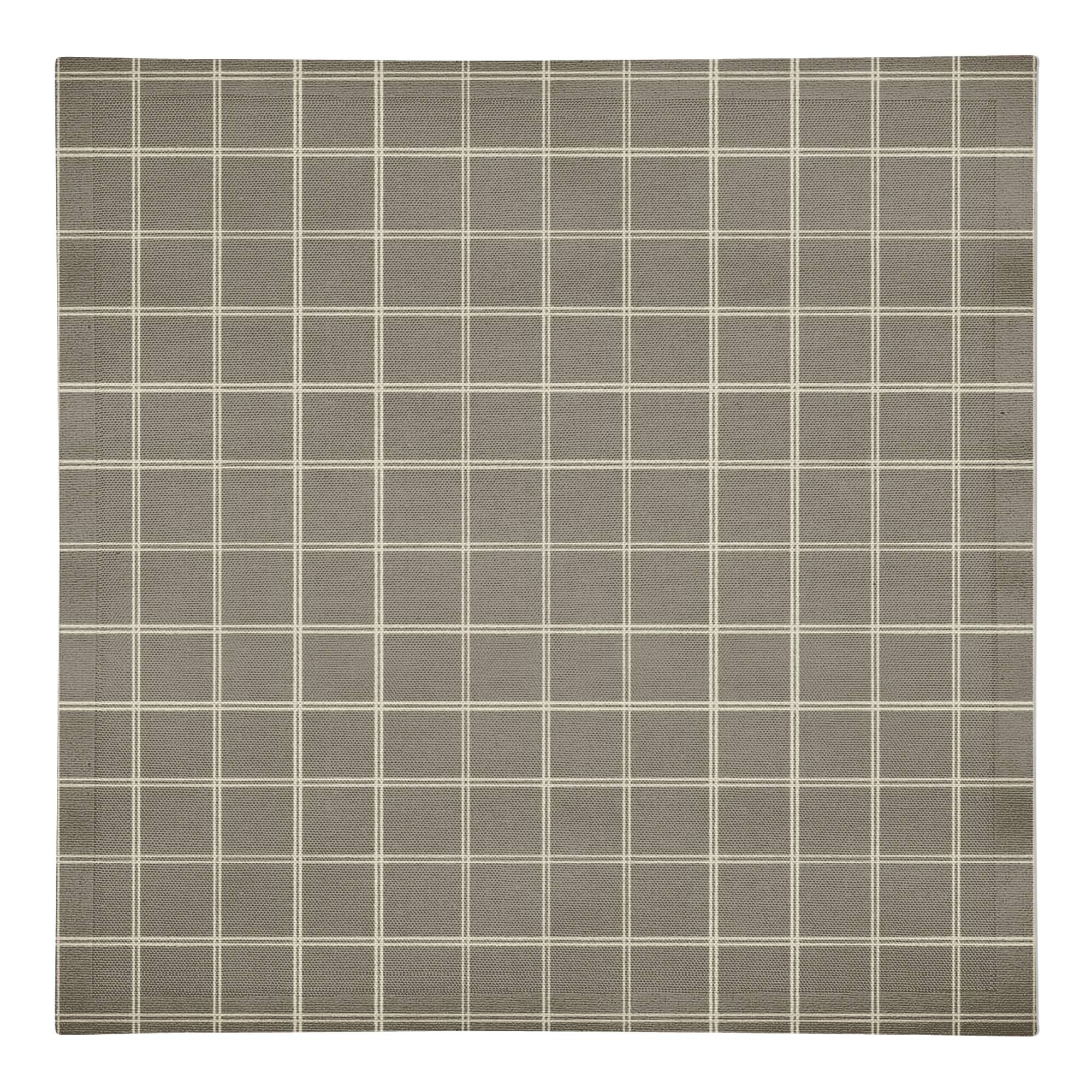 Taupe & White Check Cotton Twill Napkin